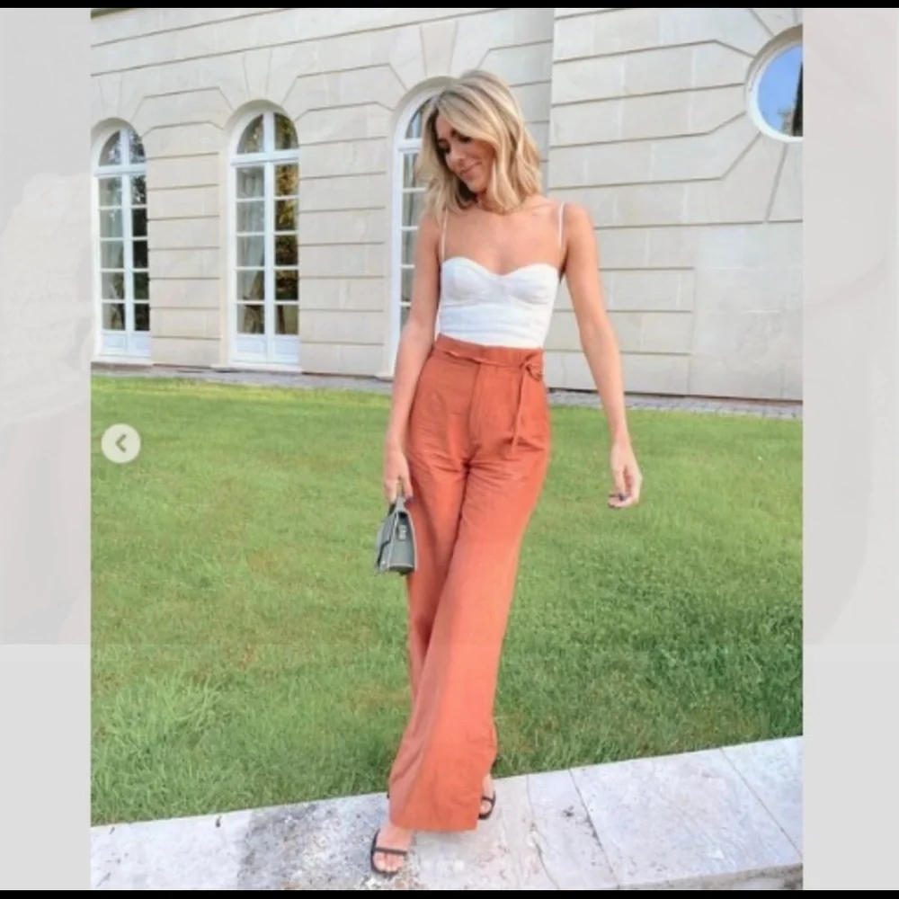 BLOGGERS FAV Zara linen blend pants trousers